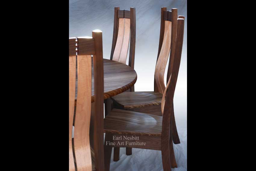 shows curved slats in chair